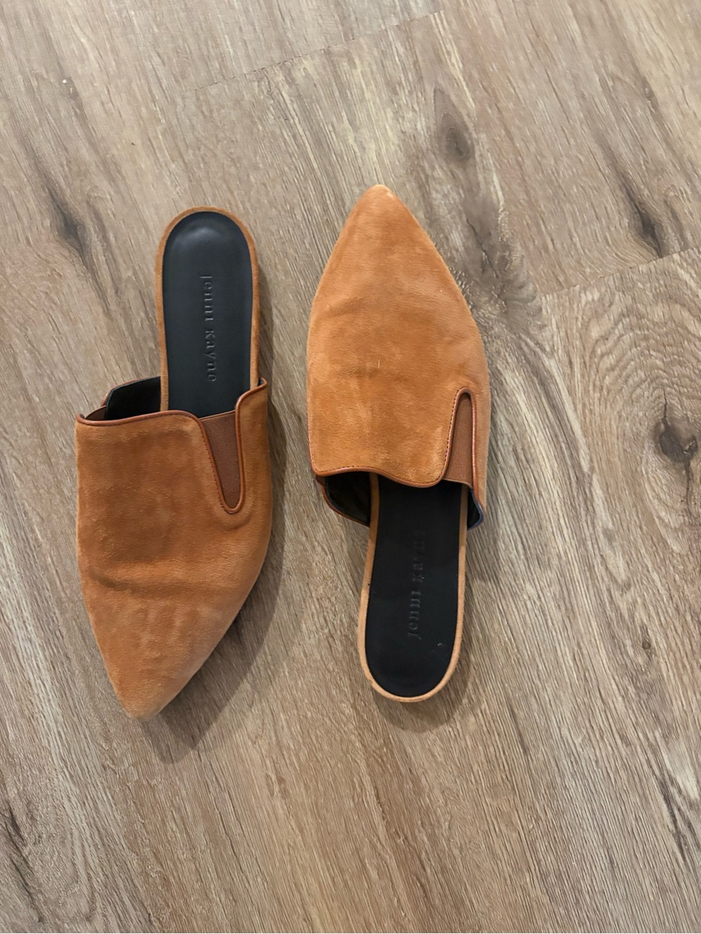Jenni Kayne Suede Pointed Toe Mule Flats Cognac Brown Size 39 - Picture 4 of 8